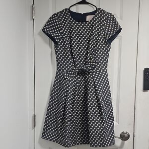 Gal Meets Glam Navy and White Polka Dot Mini Dress